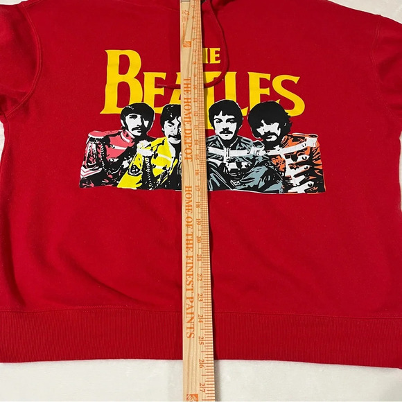 The Beatles Sgt Peppers Womens Red Graphic Hoodie Size XL - Picture 6 of 6